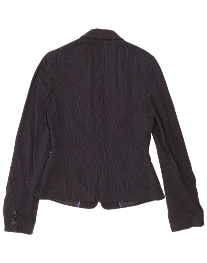Giacca blazer da donna a 2 bottoni Reiss UK 12 medio blu navy gessato
