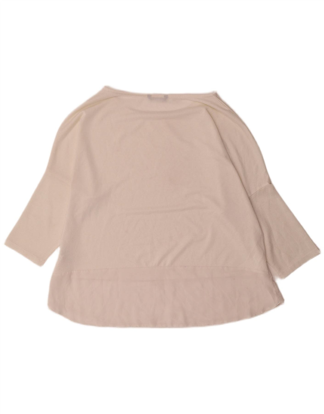 Top da donna Marks & Spencer manica 3/4 UK 18 XL poliestere bianco