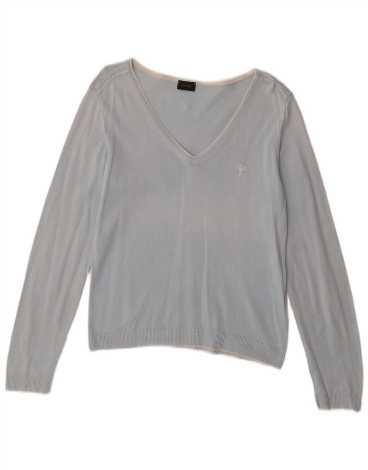 JOOP Maglione da donna con scollo a V EU 38 Cotone blu medio