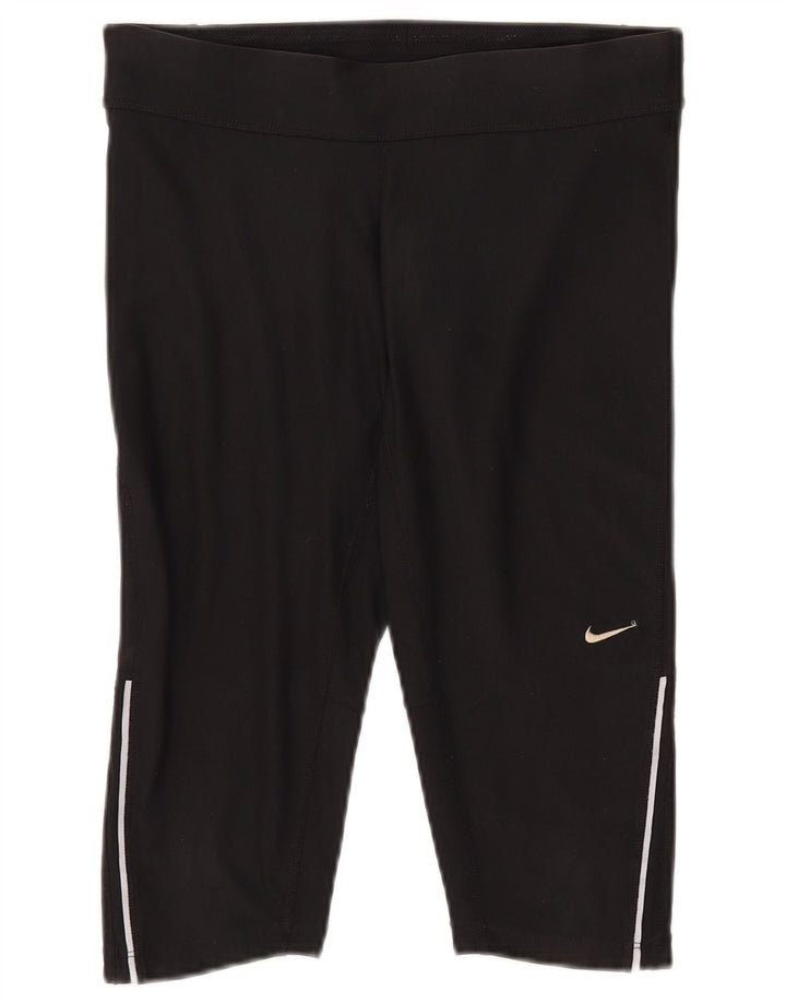 Pantaloncini sportivi Bermuda Dri Fit da donna NIKE UK 10 piccoli in poliestere nero