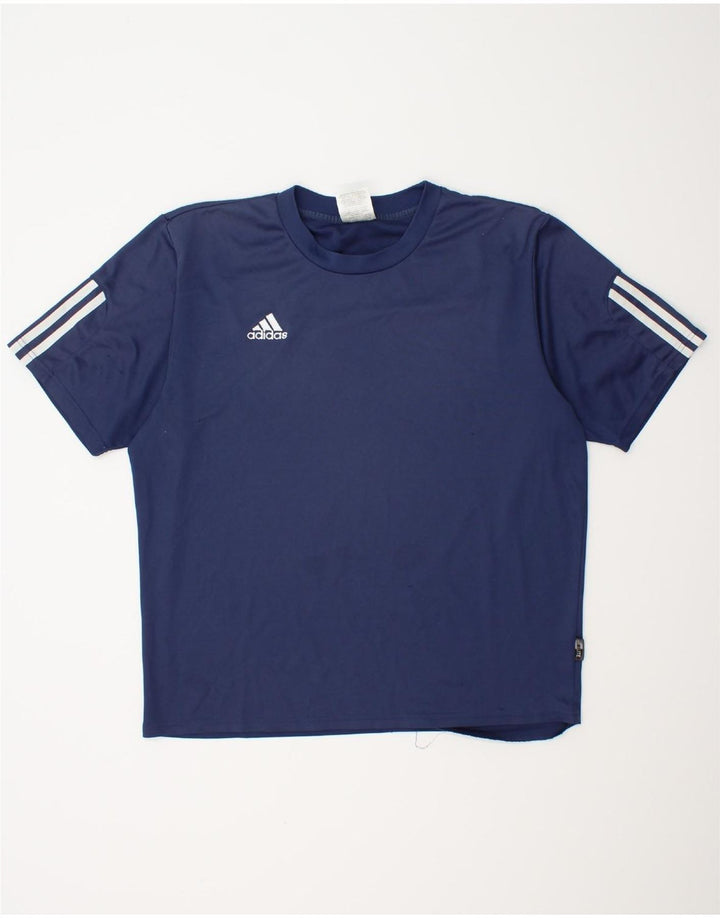 T-shirt ADIDAS da uomo Climalite Top grande in poliestere blu navy