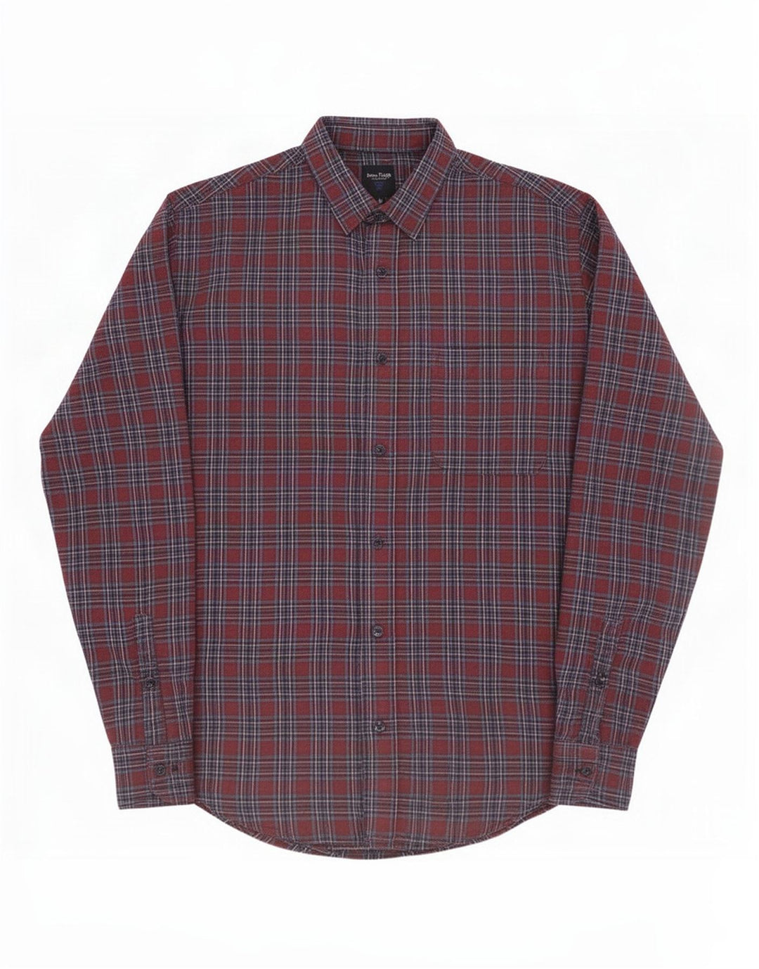 Camicia da uomo in flanella James Pringle Poliestere a quadri bordeaux medio