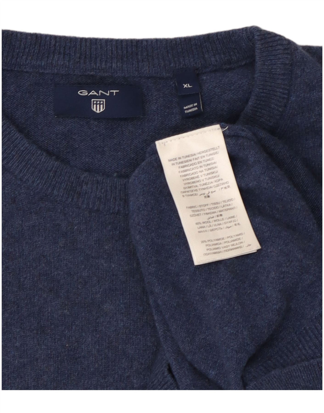 Gant Uomo Maglione Girocollo Maglione XL Blu Navy Lana