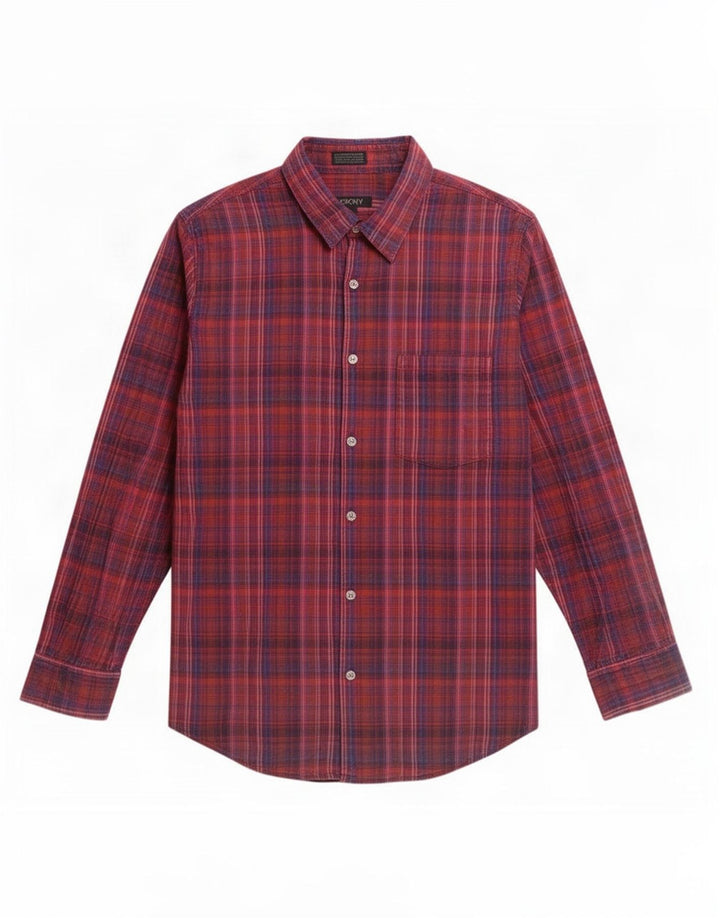 Camicia da uomo Dkny in cotone a quadri rossi grandi