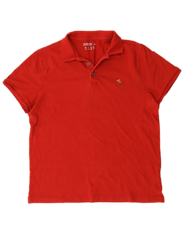 Polo da uomo Abercrombie & Fitch grande rossa in cotone