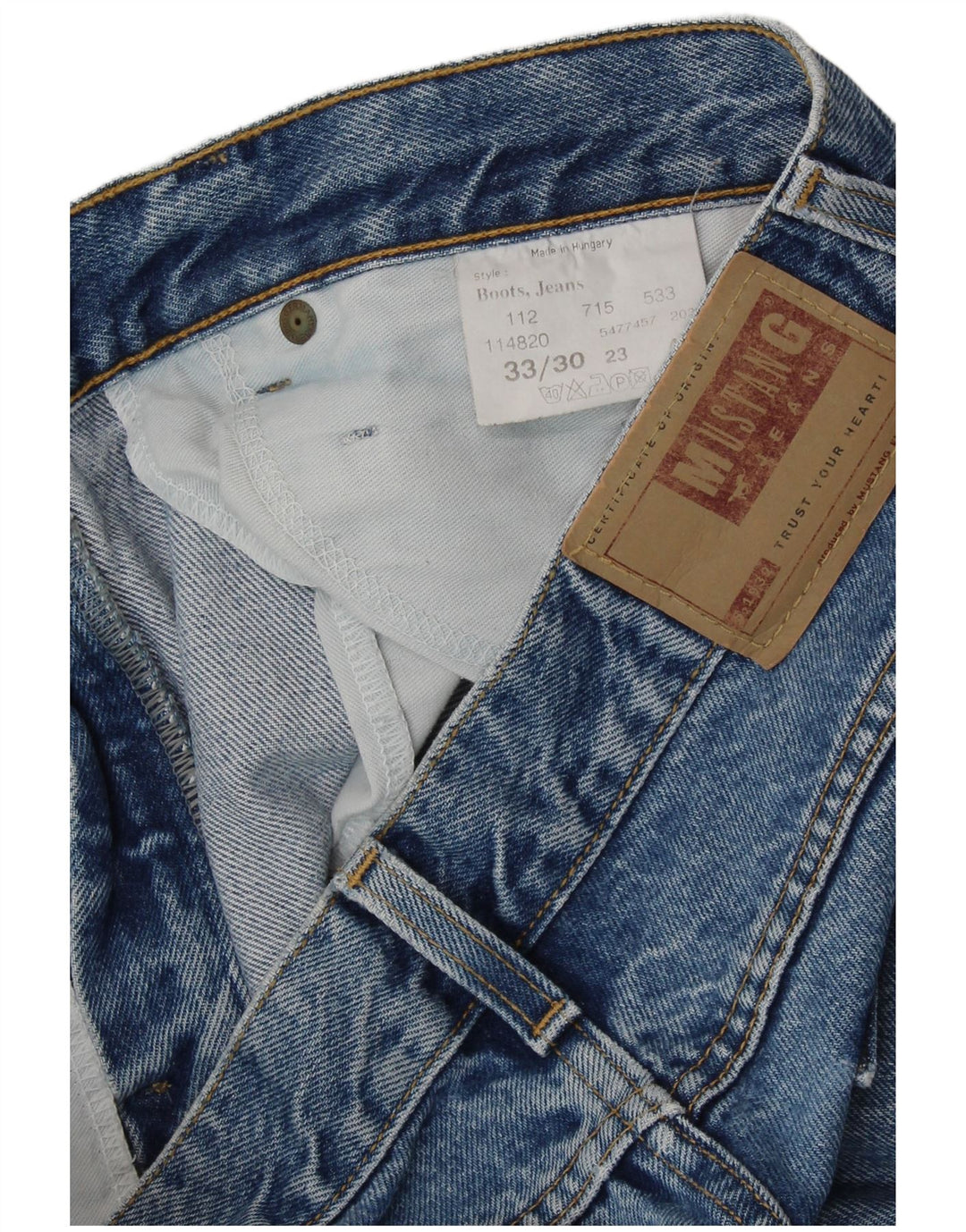 Mustang Jeans dritti da uomo W33 L30 in cotone blu