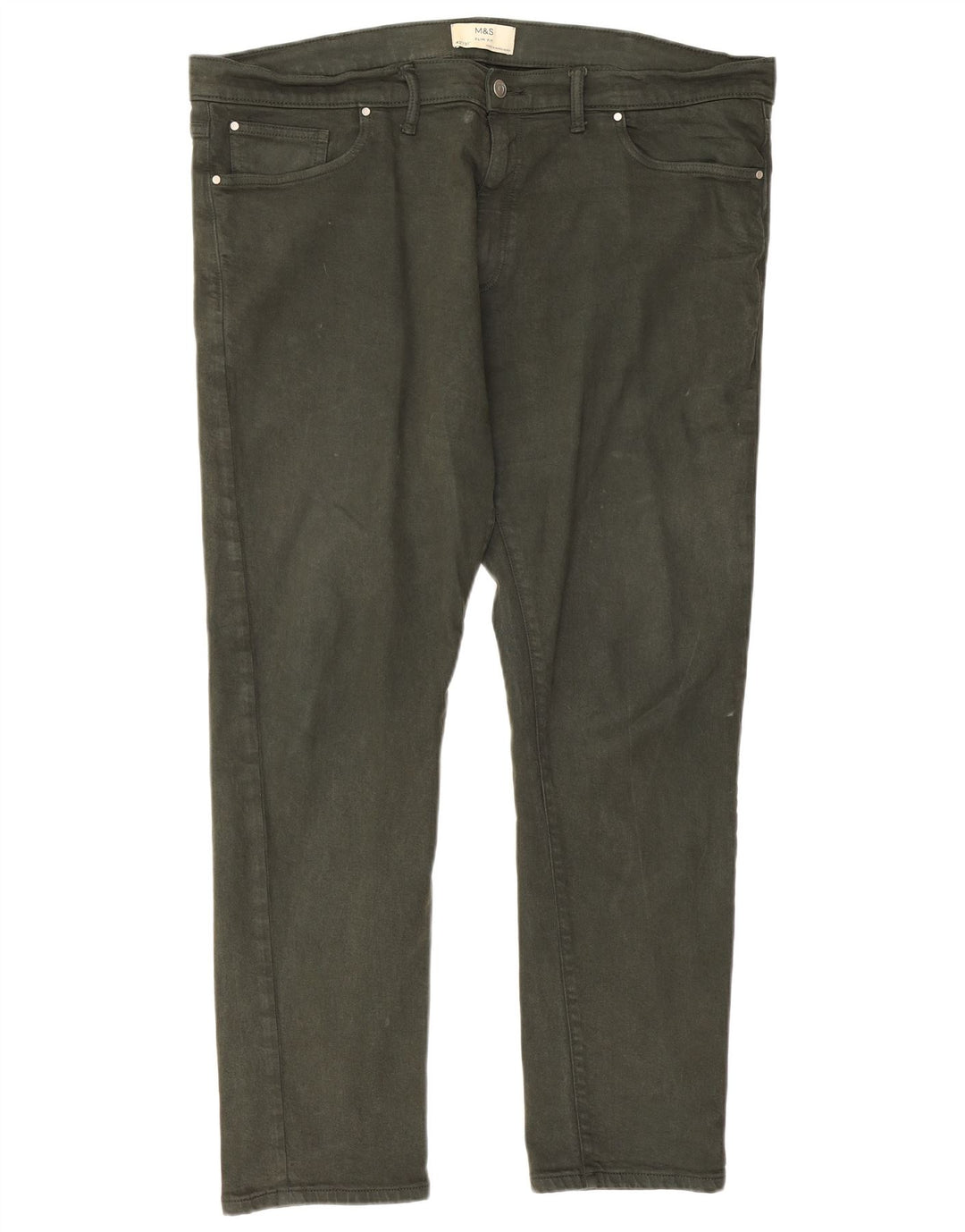 Jeans slim da uomo Marks & Spencer W42 L31 cotone verde