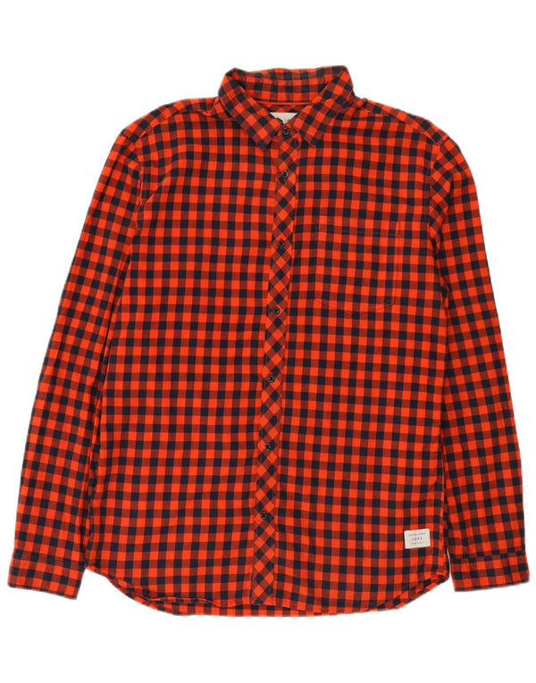 Camicia slim fit da uomo Jack & Jones XL in cotone a quadretti rosso