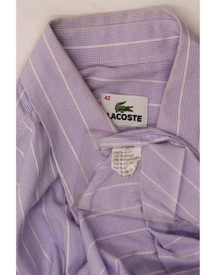 Camicia da uomo Lacoste taglia 42 grande cotone a righe viola