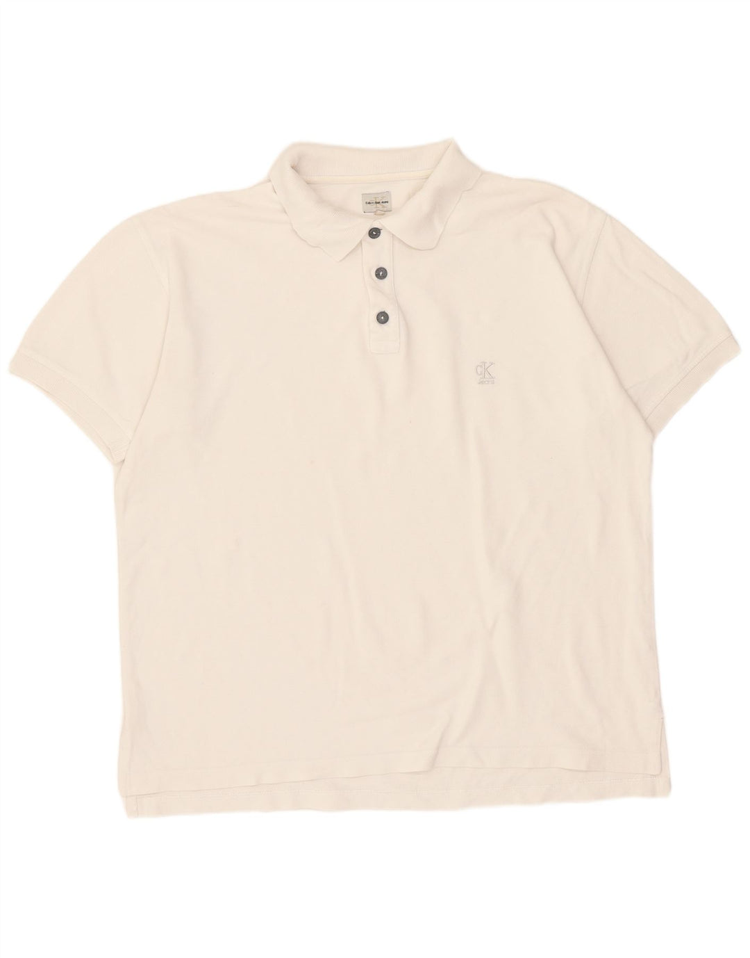 Polo da uomo Calvin Klein Jeans XL in cotone bianco