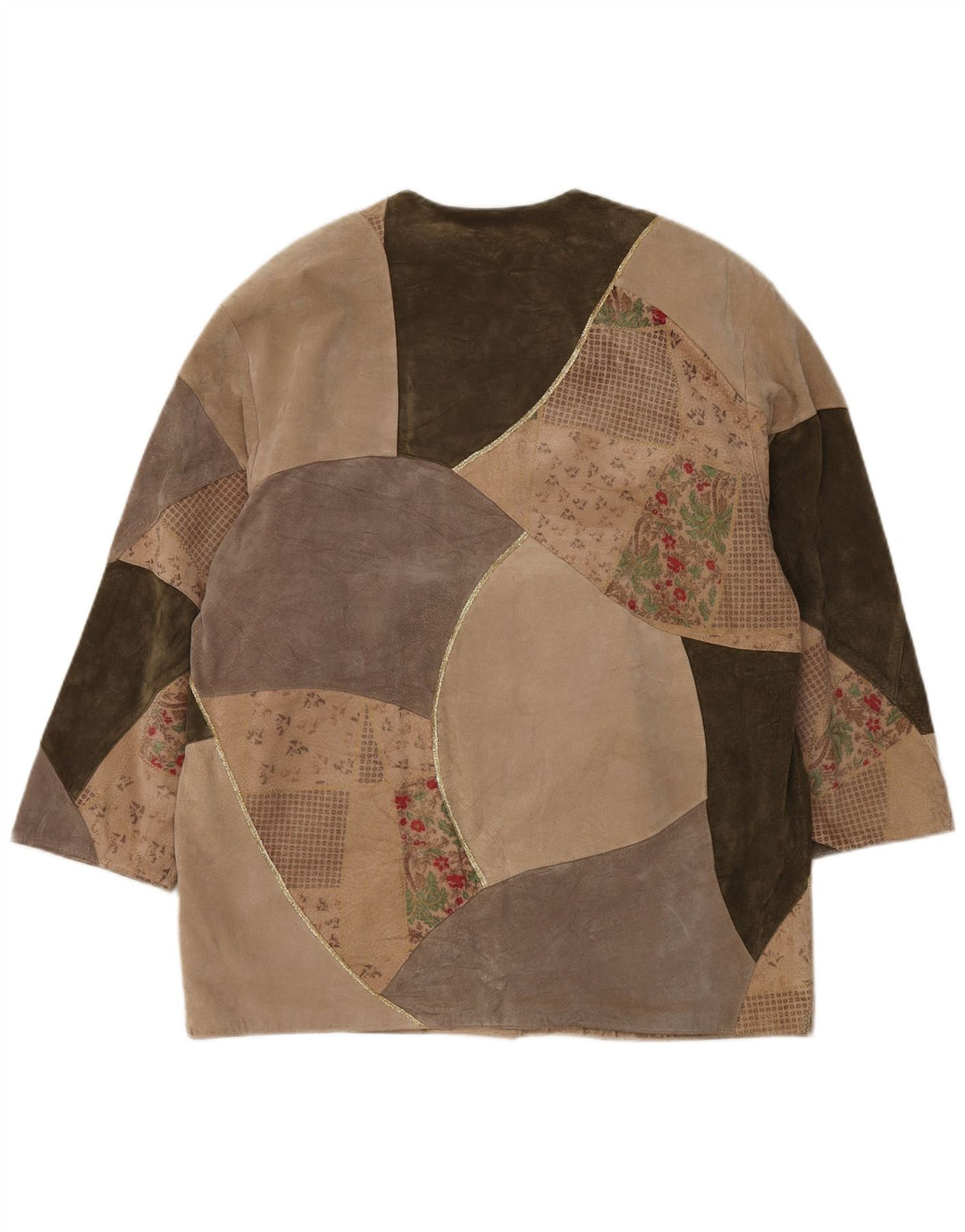 Soprabito oversize da donna Fair Lady UK 16 Grande pelle patchwork beige