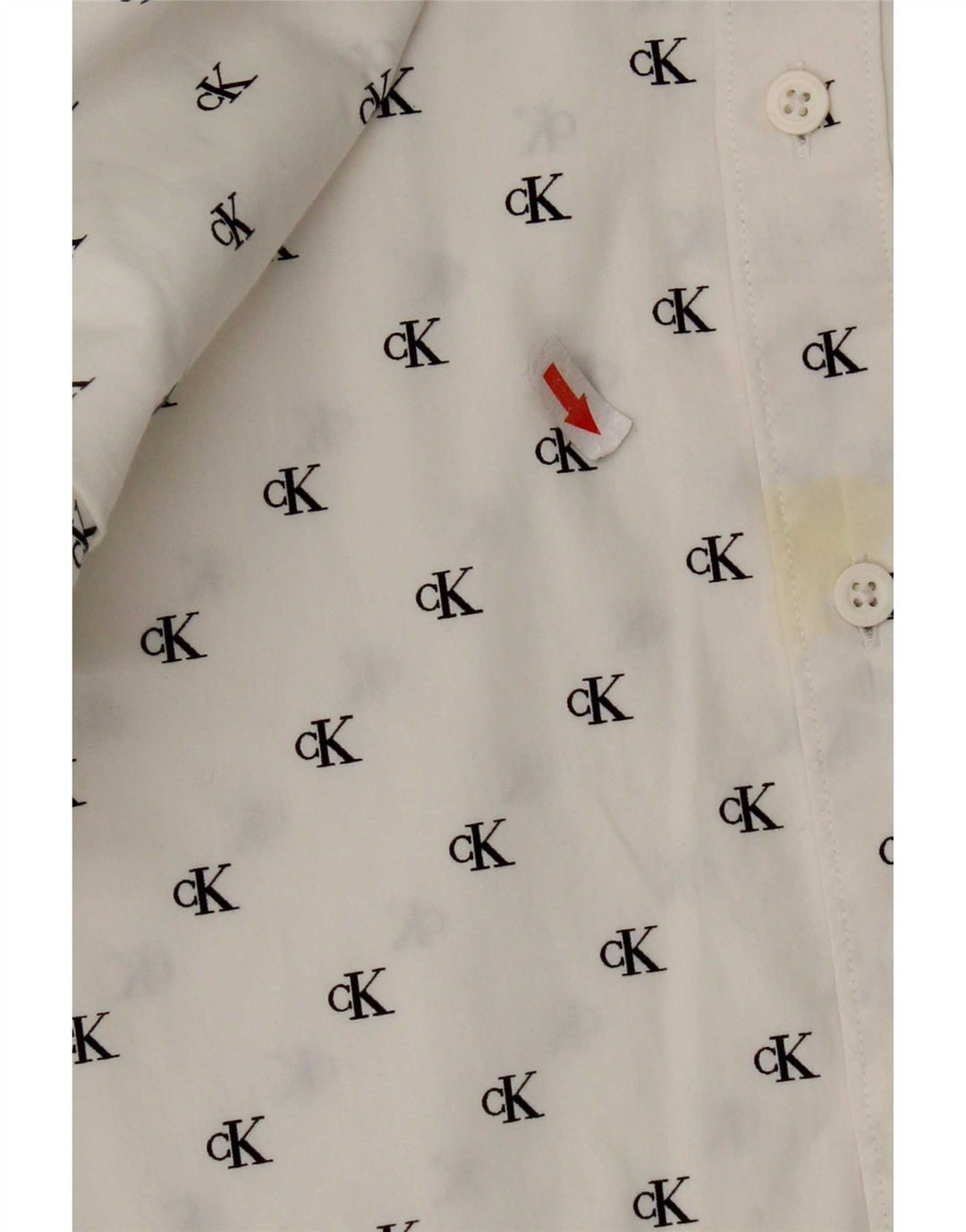 Camicia slim fit grafica da uomo Calvin Klein Jeans in cotone bianco medio