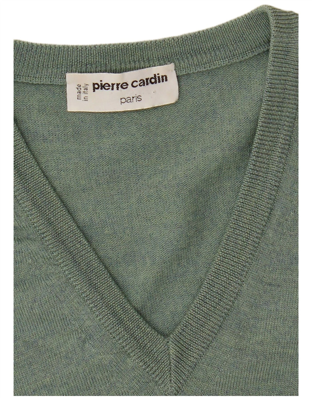 Maglione maglione con scollo a V da uomo Pierre Cardin verde medio