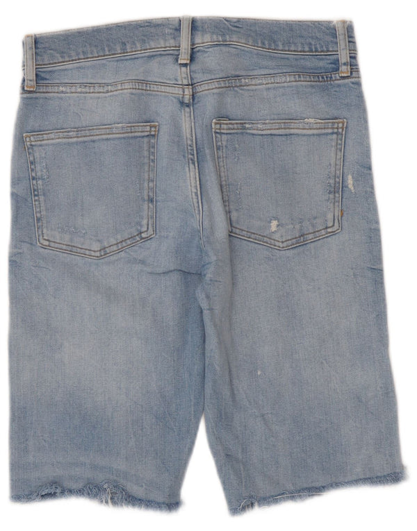Pantaloncini in denim invecchiato Zara da donna EU 36 XS W26 Blu