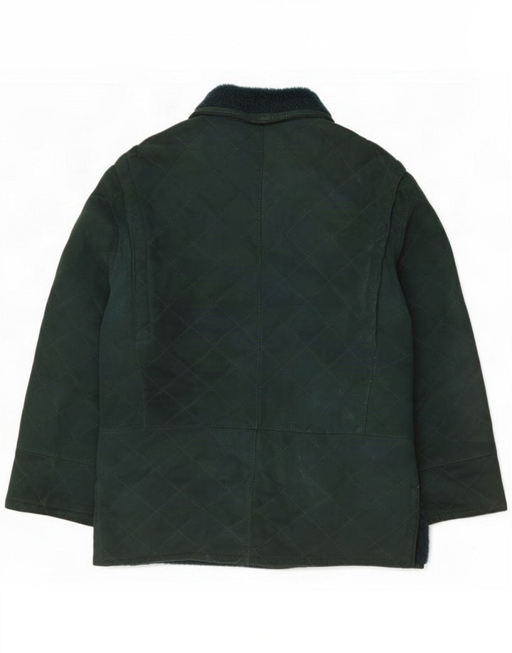 Giacca vintage in shearling scamosciato da uomo IT 50 Large Verde