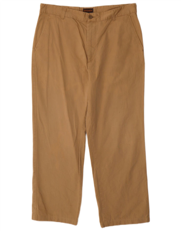 Pantaloni chino dritti da uomo WOOLRICH W36 L28 cotone beige