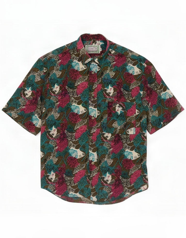 Ciaps Camicia a maniche corte da uomo piccola multicolore floreale