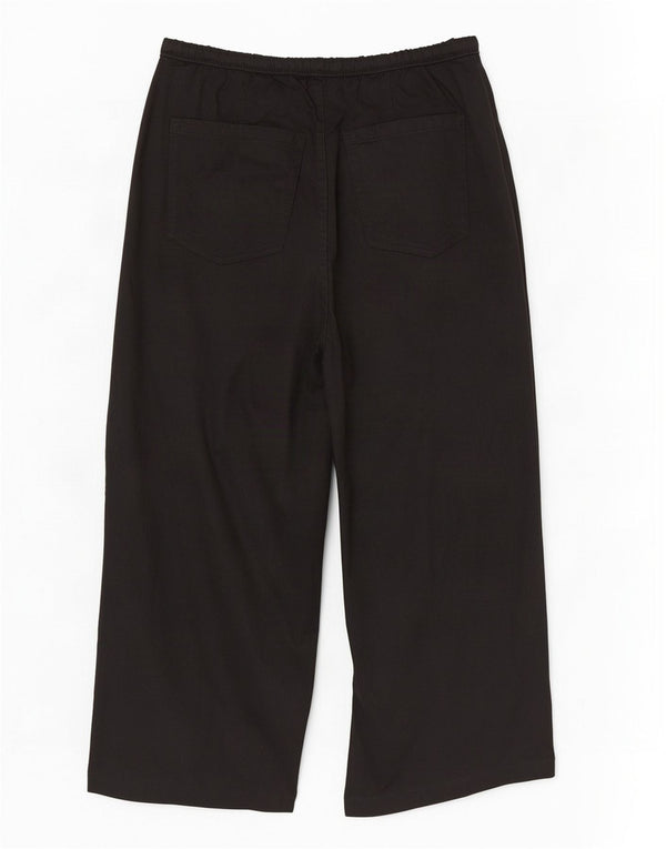 Pantaloni corti a vita alta da donna Marks & Spencer UK 14 Large W32 L24 Nero