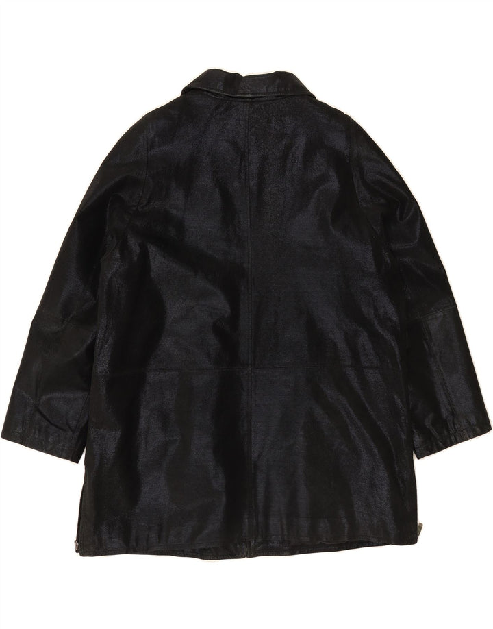 VINTAGE Womens Leather Jacket EU 44 XL Black Leather Vintage Vintage and Second-Hand Vintage from Messina Hembry 