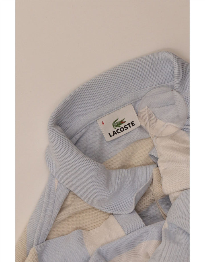 Polo da uomo LACOSTE taglia 4 in cotone a righe blu medio