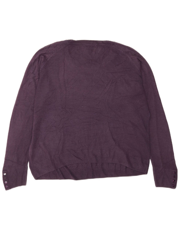 Maglione maglione con scollo a barca da donna Marks & Spencer UK 16 grande viola