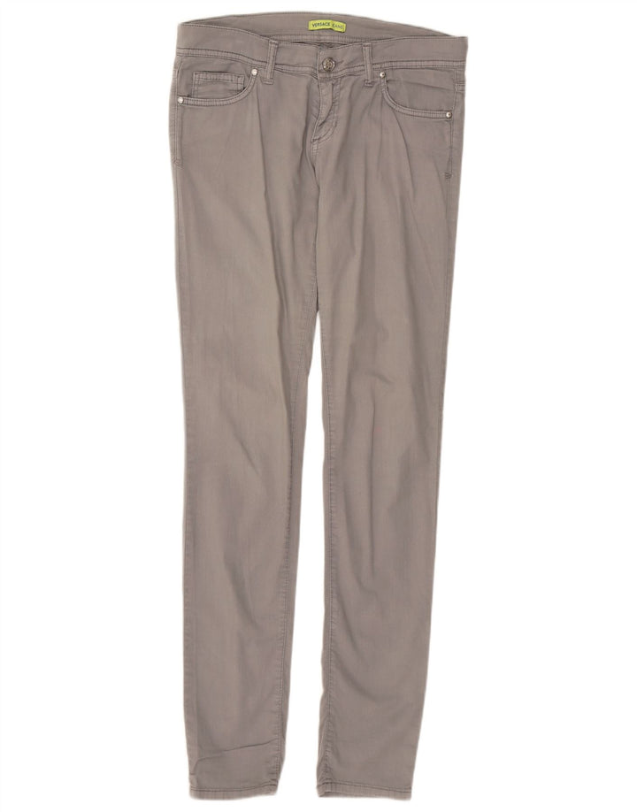 VERSACE Womens Skinny Casual Trousers W30 L32  Grey