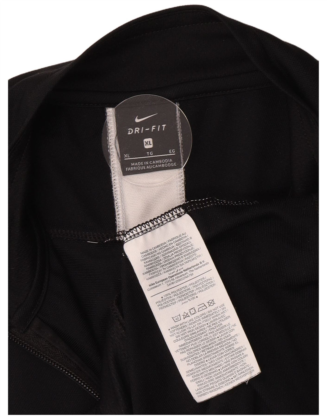 Giacca da tuta Nike Dri Fit da uomo XL in poliestere color block nero