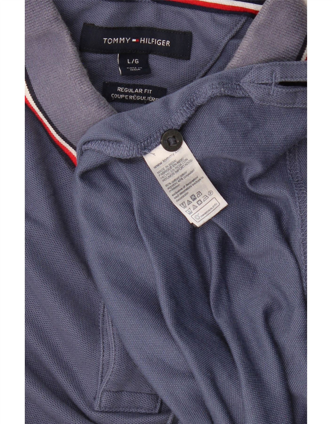 TOMMY HILFIGER Polo da uomo vestibilità regolare grande in cotone blu navy