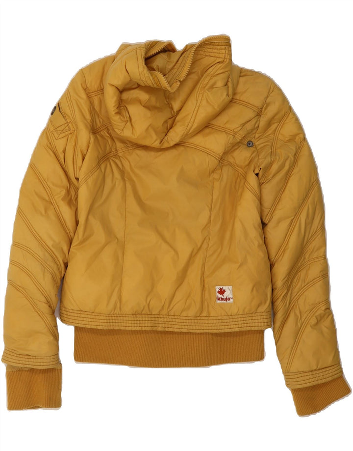KHUJO Womens Hooded Padded Jacket UK 10 Small Yellow Polyamide Vintage KHUJO and Second-Hand KHUJO from Messina Hembry 
