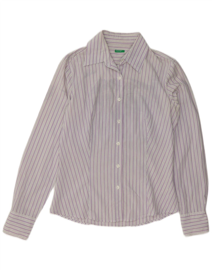 Camicia da donna Benetton UK 14 Cotone a righe viola medio