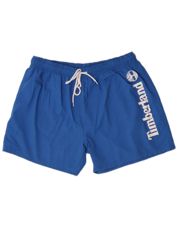 Pantaloncini da bagno grafici da uomo Timberland grandi in poliestere blu