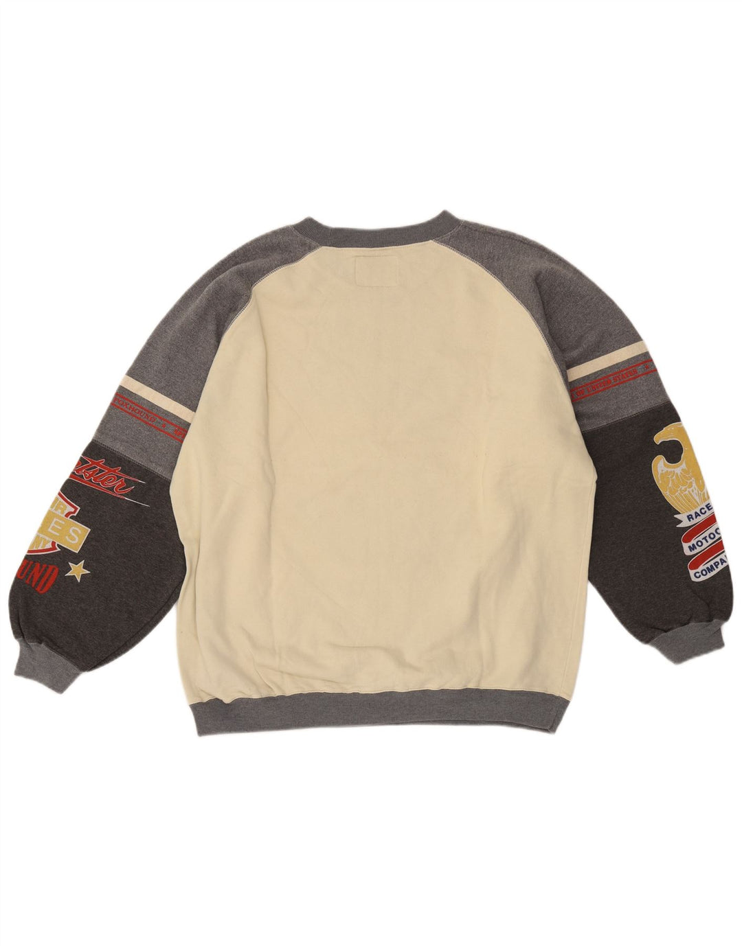 Felpa grafica da uomo Foxhound maglione medio cotone color bianco sporco