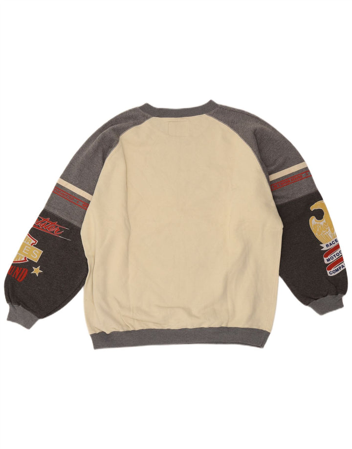 Felpa grafica da uomo Foxhound maglione medio cotone color bianco sporco