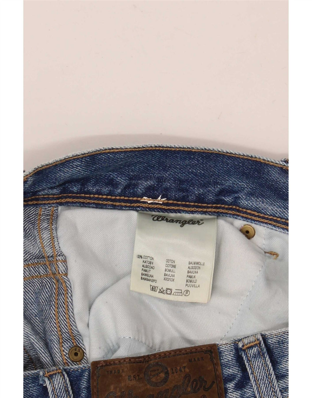 Jeans dritti da uomo Wrangler vestibilità regolare W38 L30 cotone blu