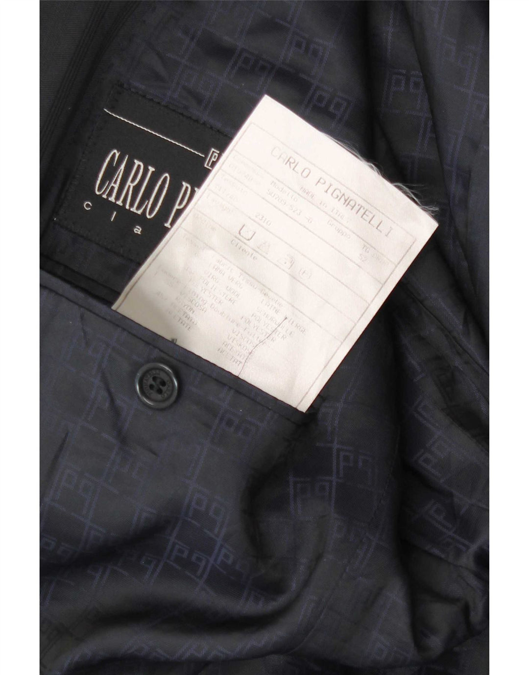 Giacca Blazer da Uomo a 3 Bottoni Carlo Pignatelli IT 52 XL Gessato Blu Navy