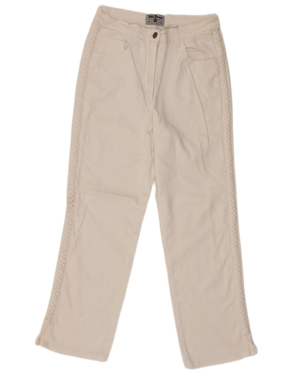 Jeans dritti da donna John Baner UK 14 medio W28 L26 cotone bianco