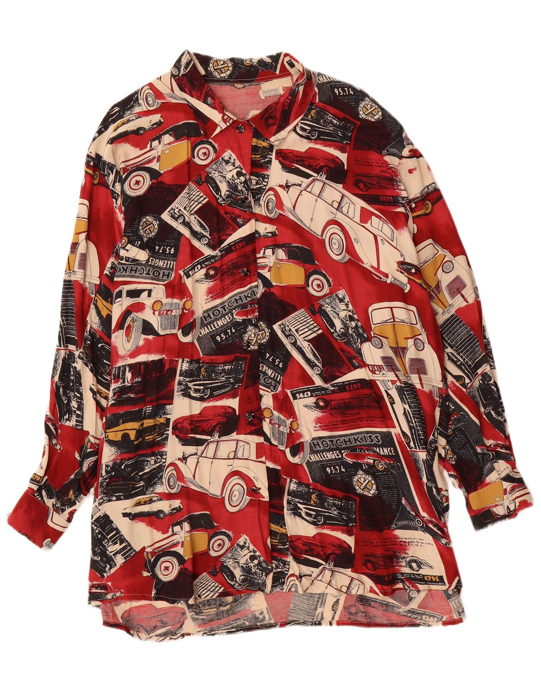 Camicia vintage da donna con motivo astratto 3XL Auto multicolori