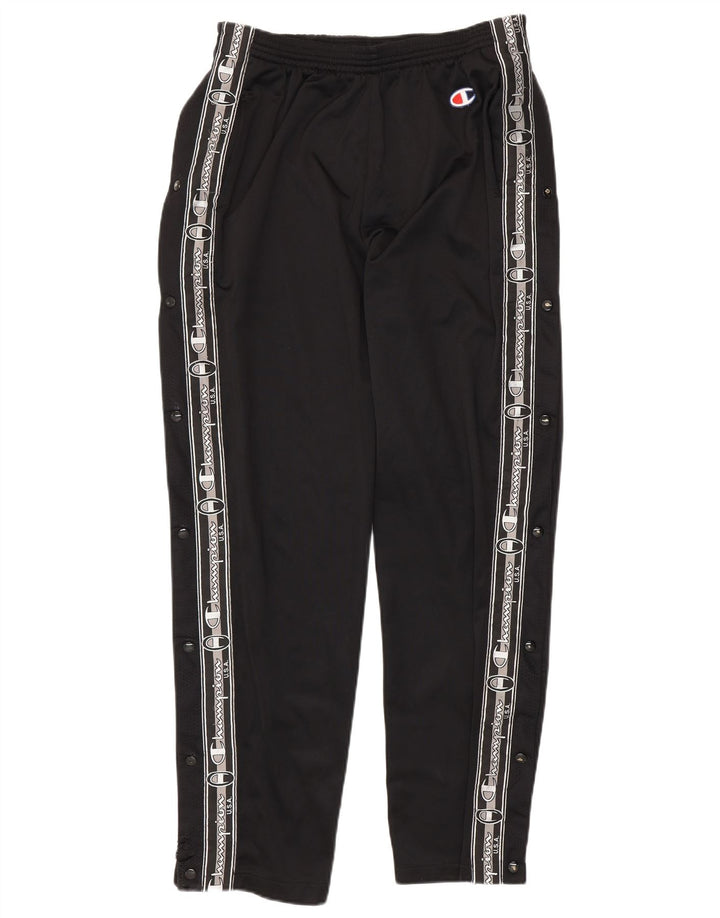 Pantaloni da tuta con grafica Champion da uomo, grandi, in poliestere nero