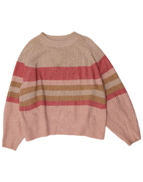 Maglione maglione con scollo a barca da donna Marks & Spencer UK 18 XL a righe rosa