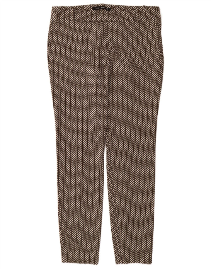 Pantaloni casual slim da donna Zara medi W28 L29 poliestere geometrico grigio