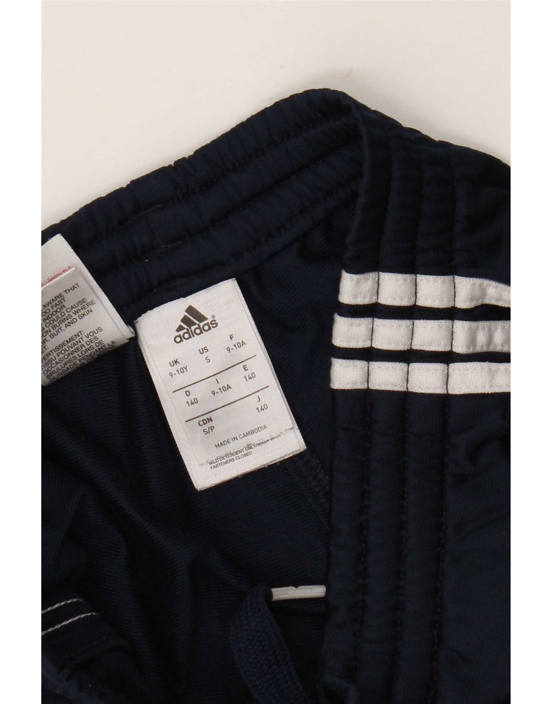 Pantaloni della tuta da ragazzo Adidas 9-10 anni in poliestere blu navy