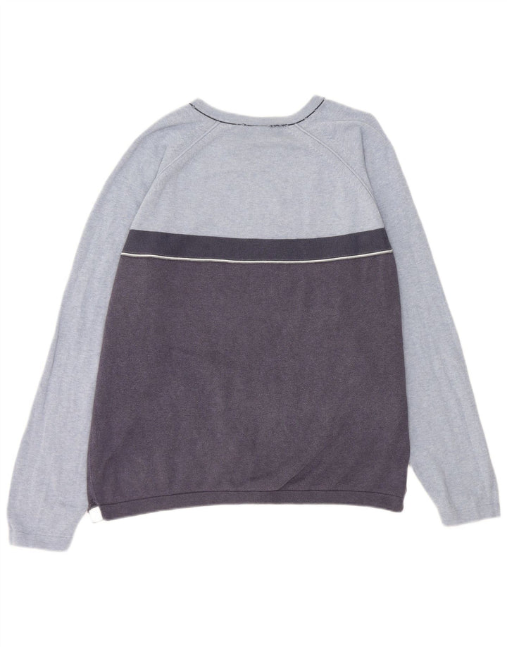 Gap Maglione da uomo con scollo a V in cotone color block blu medio