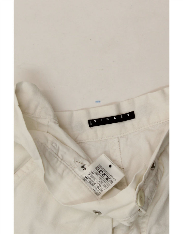 SISLEY Womens Chino Shorts IT 44 Medium W30 White Cotton Vintage Sisley and Second-Hand Sisley from Messina Hembry 