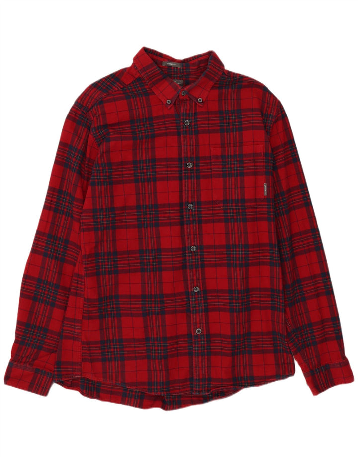 Eddie Bauer Camicia da uomo in flanella dalla vestibilità classica, grande cotone scozzese rosso