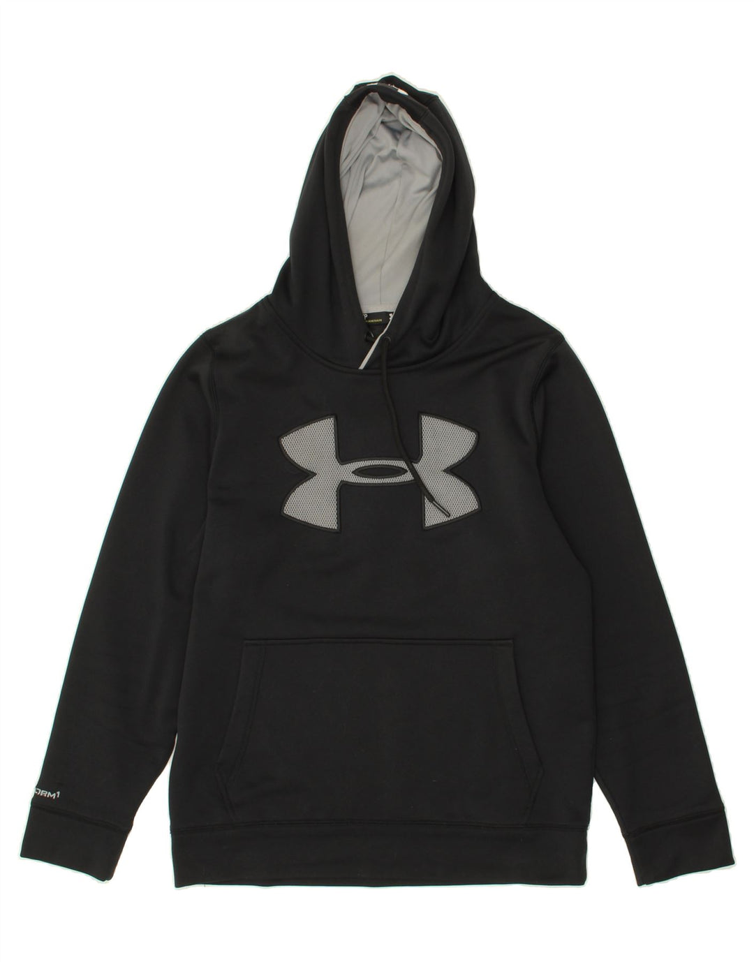 UNDER ARMOUR Mens Graphic Hoodie Jumper Small Black Vintage Under Armour and Second-Hand Under Armour from Messina Hembry 