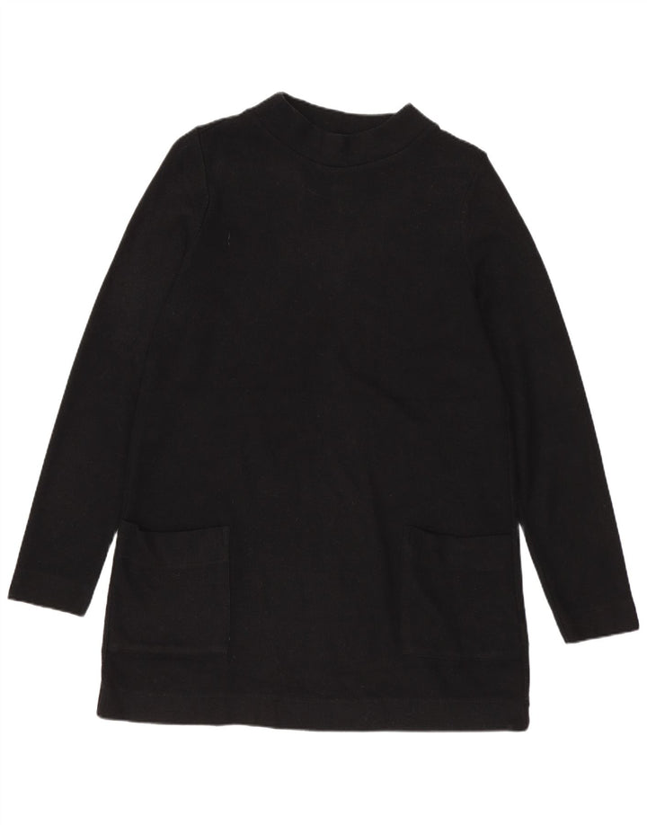 Top tunica a maniche lunghe da donna Marks & Spencer UK 12 poliestere nero medio
