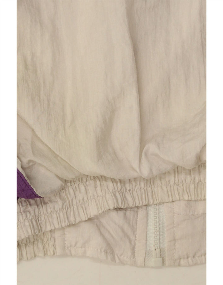 Giacca da tuta oversize da donna VINTAGE UK 10 piccola bianca