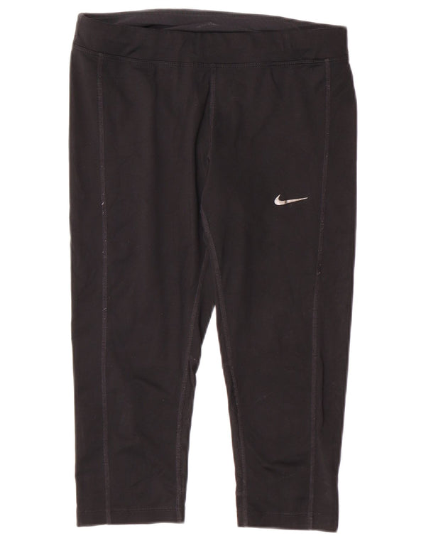 Leggings Nike Dri Fit Capri da donna UK 10 piccoli sportivi in poliestere nero