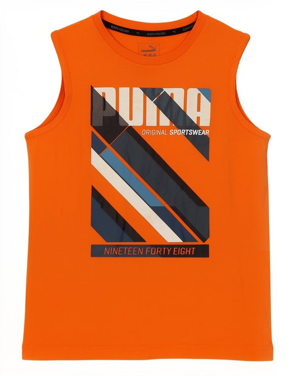 Canotta grafica Puma da bambino 13-14 anni XL in cotone arancione sportivo