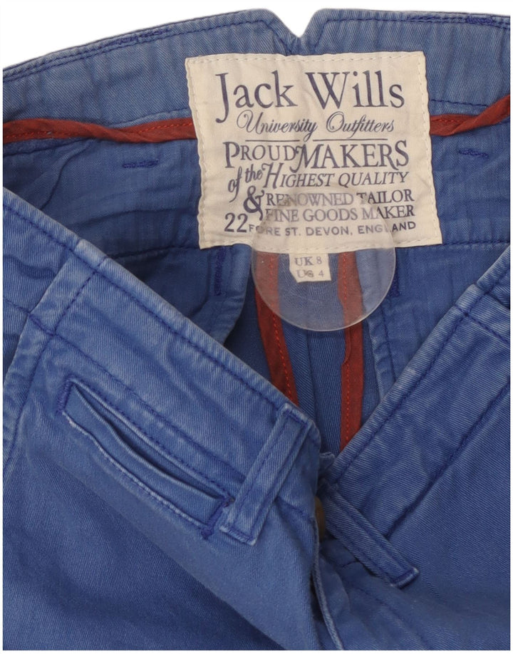 JACK WILLS Pantaloni chino slim da donna UK 8 piccoli W28 L29 Blu